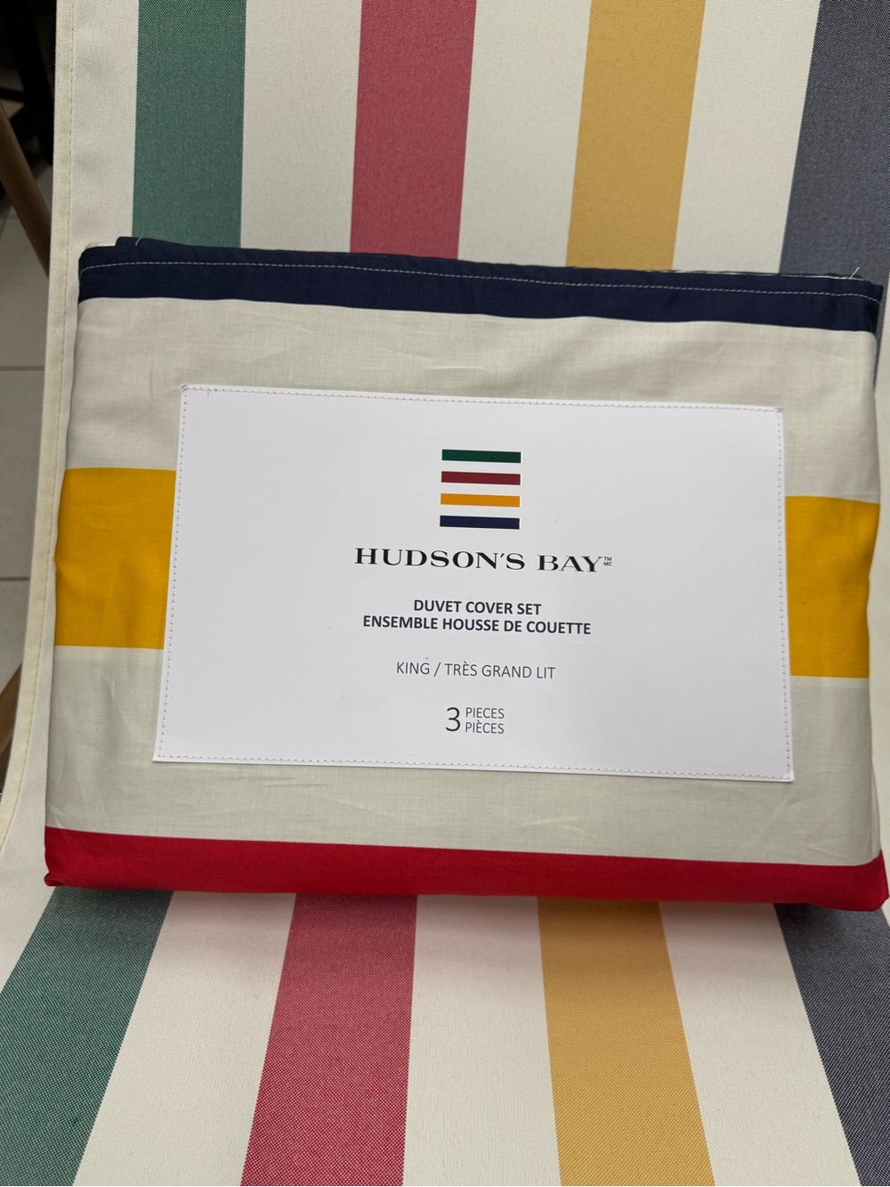 HBC STRIPES  KING SIZE 3 PIECE KING SIZE DUVET COVER SET - HUDSON’S BAY COMPANY